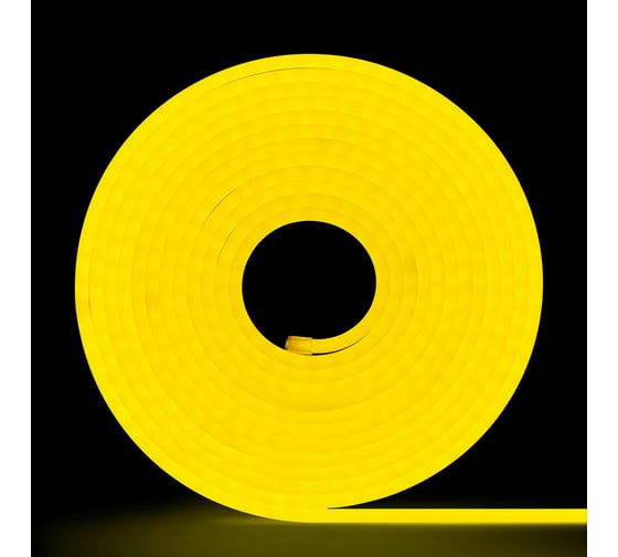 Изображение товара Неоновая светодиодная лента MAKSILED 5м, 6x12мм, 12В, 10.5Вт/м, 110 LED/m, IP33 (СИЛИКОН), лимонный, ML-NF-PR-6mm-L50-Lemon