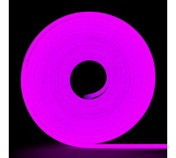 Изображение товара Неоновая светодиодная лента MAKSILED 5м, 6x12мм, 12В, 10.5Вт/м, 110 LED/m, IP33 (СИЛИКОН), сиреневый, ML-NF-PR-6mm-L50-Lilac