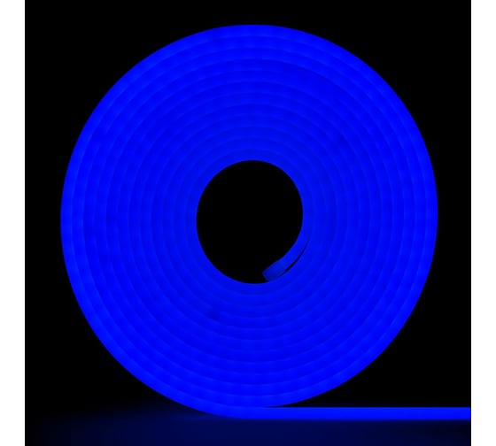 Изображение товара Неоновая светодиодная лента MAKSILED 5м, 6x12мм, 12В, 10.5Вт/м, 110 LED/m, IP33 (СИЛИКОН), синий, ML-NF-PR-6mm-L50-Blue