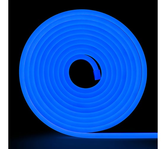 Изображение товара Неоновая светодиодная лента MAKSILED 5м, 8x16мм, 12В, 10.5Вт/м, 110 LED/m, IP33 (СИЛИКОН), синий, ML-NF-PR-8mm-L50-Blue