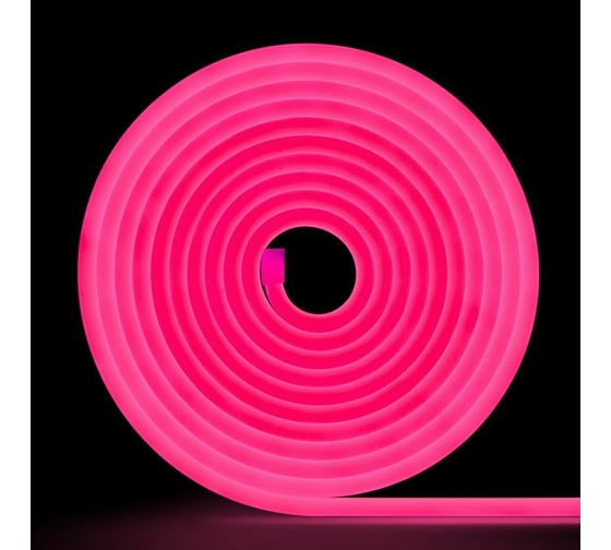 Изображение товара Неоновая светодиодная лента MAKSILED 5м, 6x12мм, 12В, 10.5Вт/м, 110 LED/m, IP33 (СИЛИКОН), светло-розовый, ML-NF-PR-6mm-L50-Light Pink