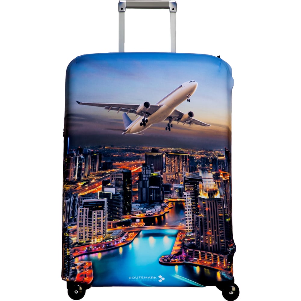 Чехол для чемодана ROUTEMARK сумка дорожная складная в косметичку отдел на молнии держатель для чемодана наружный карман синий