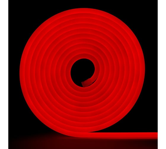 Изображение товара Неоновая светодиодная лента MAKSILED 5м, 8x16мм, 12В, 10.5Вт/м, 110 LED/m, IP33 (СИЛИКОН), красный, ML-NF-PR-8mm-L50-Red