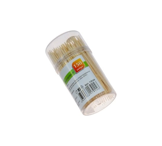 Изображение товара Бамбуковые зубочистки EUROHOUSE в пластиковой банке, 150 шт. 13028