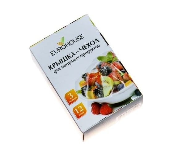 Изображение товара Крышка-чехол для пищевых продуктов EUROHOUSE набор, 12 шт. 9334