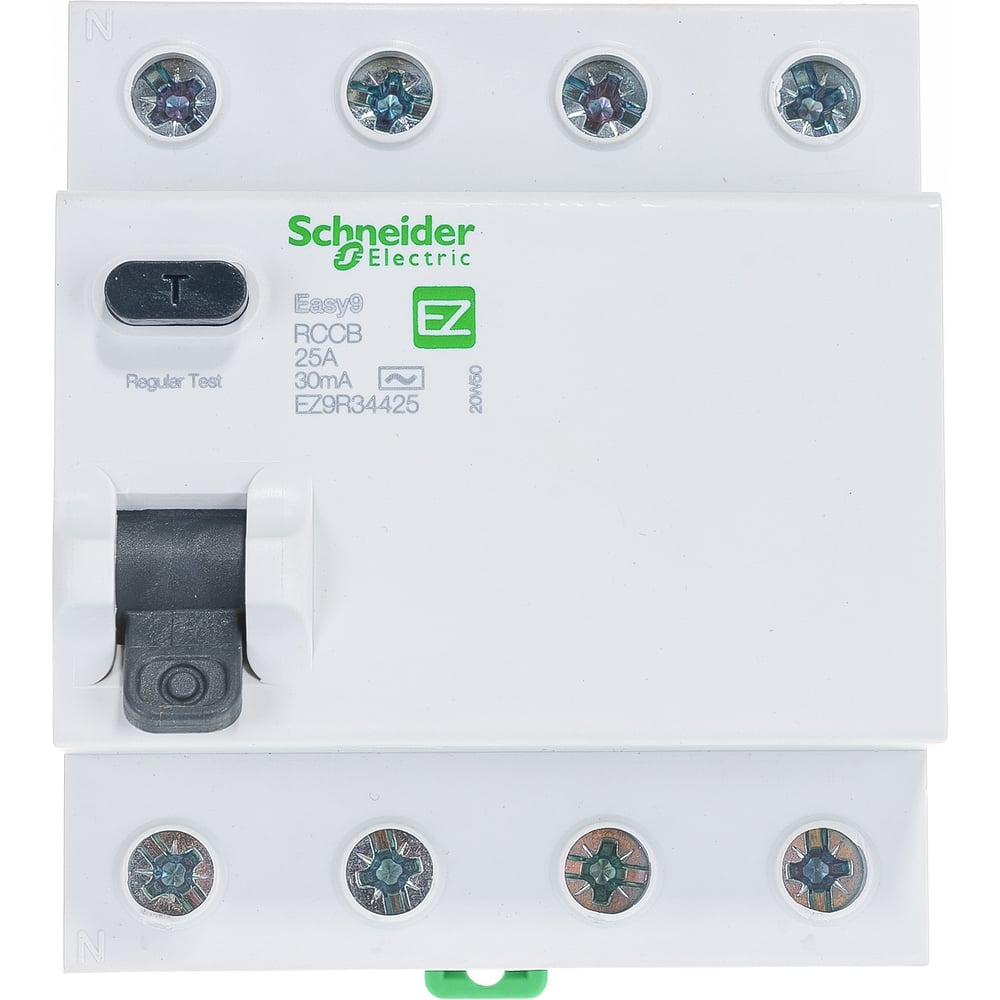 фото Выключатель дифференциального тока schneider electric 4п 25a 30ma тип ac easy 9 sche ez9r34425