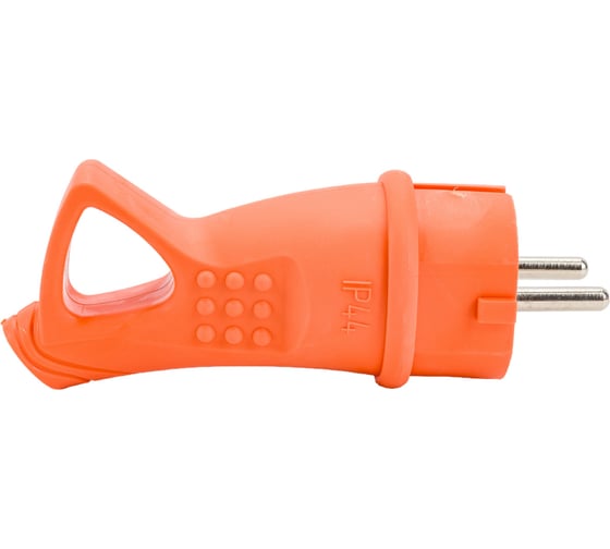 Изображение товара Вилка UNIVersal с ушком c заземлением каучук 16А 250В IP44 цвет оранжевый (еврослот) 3030