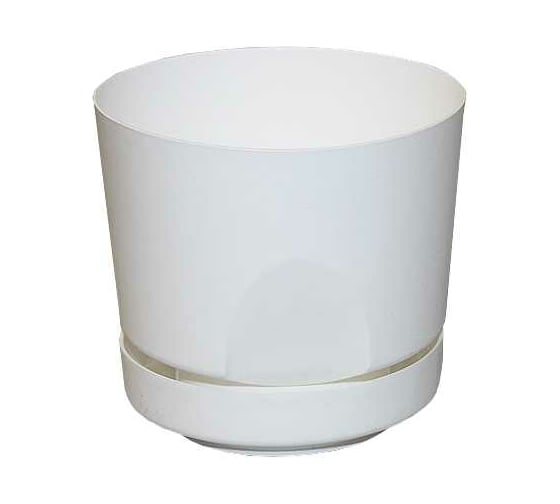 Изображение товара Кашпо bmc КШ-4160 Тренд Белый диам. 12 см, высота 11 см, 0.8 л 068381