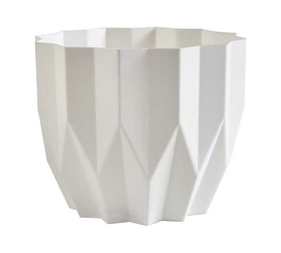 Изображение товара Кашпо bmc КШ-4121 Геометрия Белый диам. 13 см, высота 16 см, 0.8 л 068370