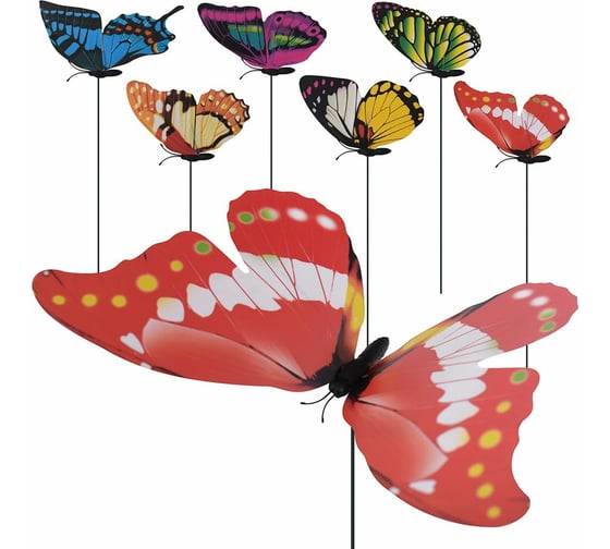 Изображение товара Декор для растений МУЛЬТИДОМ Бабочка, длина 52 см, размер бабочки 20.5x22 см VL83-252
