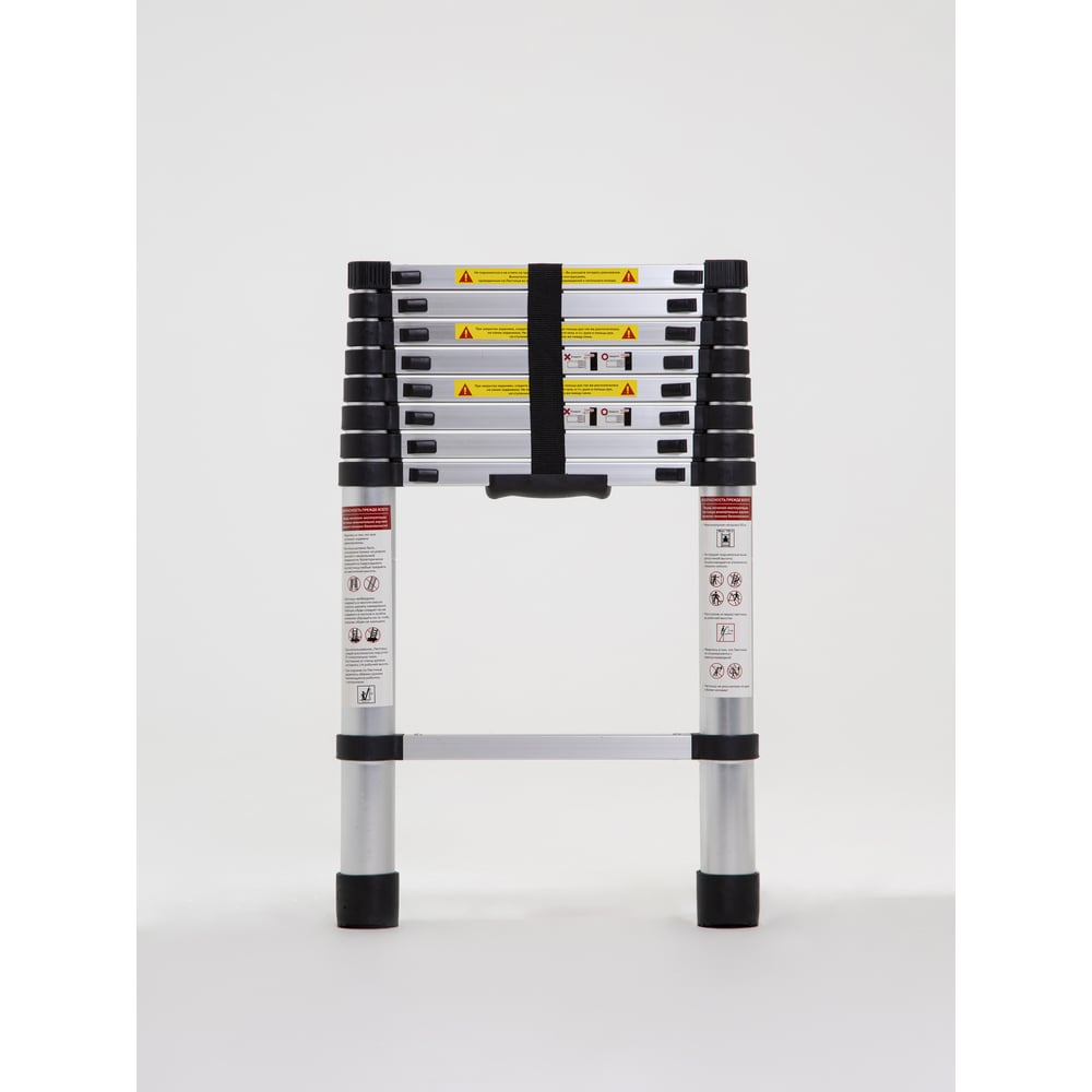 Изображение товара Телескопическая лестница WORKY 2.6 м 9 ступеней алюминий приставная