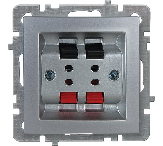 Изображение товара Механизм+накладка розетки Nilson аудио, 2-местная, стерео СУ, TOURAN-ALEGRA-THOR, metallic, серебро 24130450