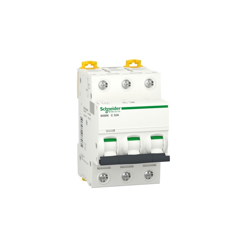 фото Автоматический модульный выключатель schneider electric 3п c 32а ik60 acti9 6ка sche a9k24332