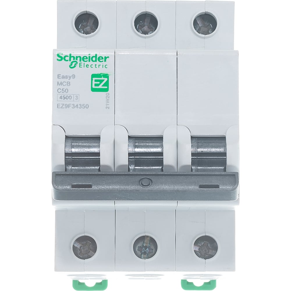 фото Автоматический модульный выключатель schneider electric easy 9 3п c 50а 4.5ка ez9f34350