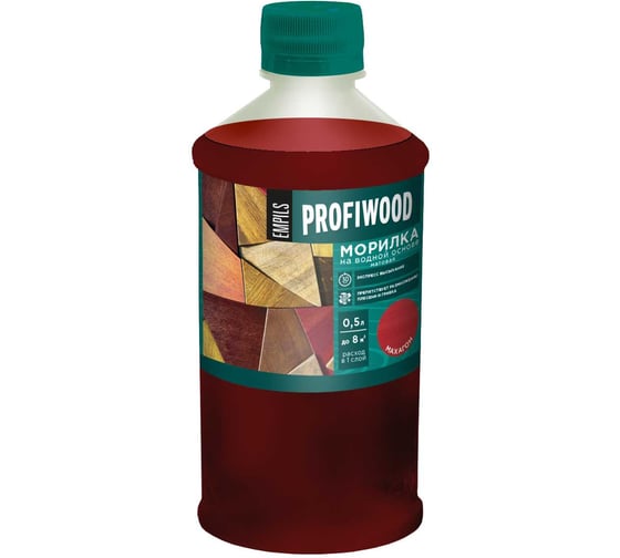 Изображение товара Морилка Profiwood на водной основе, махагон, 0.5 кг 67687