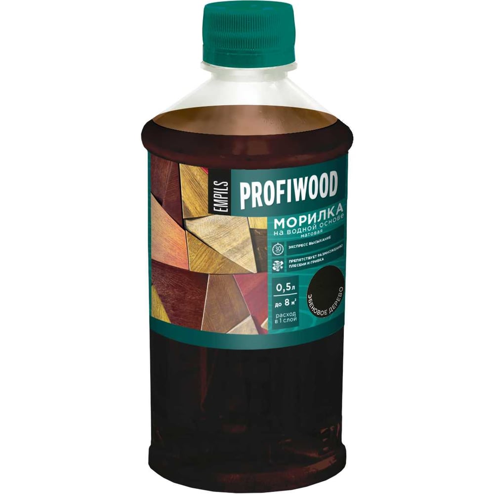Изображение товара Морилка Profiwood на водной основе эбеновое дерево 0.5 кг для внутренней отделки