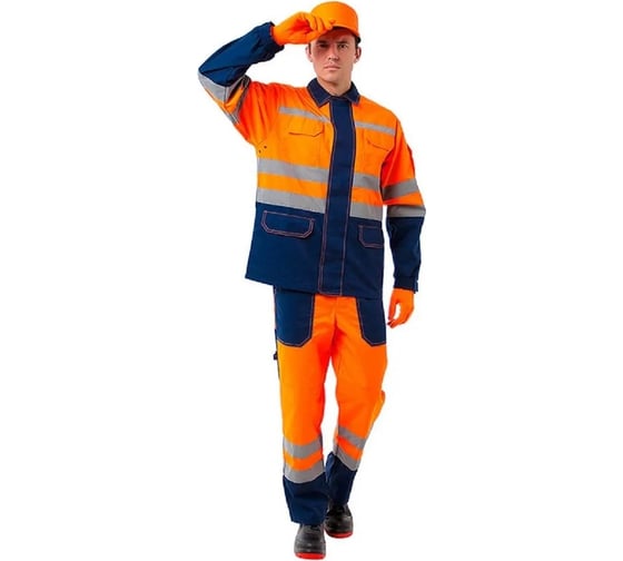 Изображение товара Мужской сигнальный костюм АМПАРО Маяк, оранжевый/синий, р.56-58, рост 170-176 Кос207 112-116/170-176