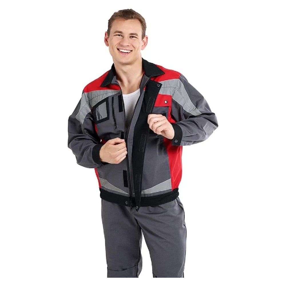 Изображение товара Мужская куртка АМПАРО Континенталь, р. 56-58, рост 170-176, цвет серый/красный/черный