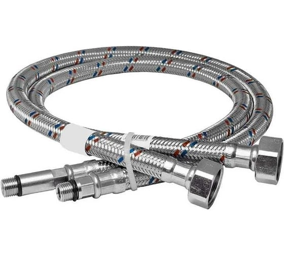 Изображение товара Гибкая подводка для смесителя Lytcho eco в стальной оплетке, стальная гайка, пара, 2000 мм 0505.105