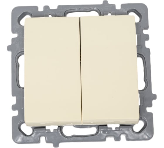 Изображение товара 2-клавишный механизм выключателя Nilson СУ с подсветкой, moda-advantage кремовый, 20122404