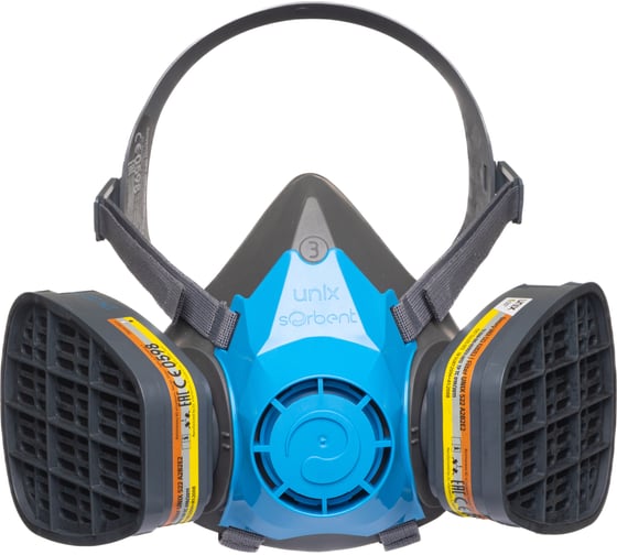 Изображение товара Респиратор в комплекте с фильтрами UNIX 1000 А2В2Е2, 3 рост 102-027-0095