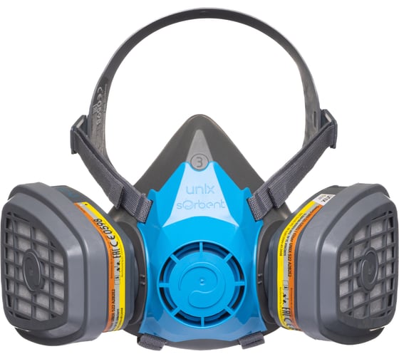 Изображение товара Респиратор в комплекте с фильтрами UNIX 1000 А2В2Е2 с Р2, 3 рост 102-027-0116