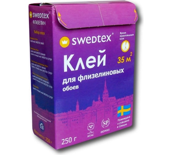 Изображение товара Сухой клей Swedtex ФЛИЗЕЛИН для обоев на флизелиновой основе, 250 г, 35 кв.м PF-025