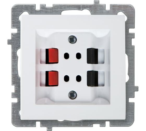 Изображение товара Механизм 2-местной аудио-розетки Nilson стерео СУ, TOURAN-ALEGRA-THOR, белый 24110450