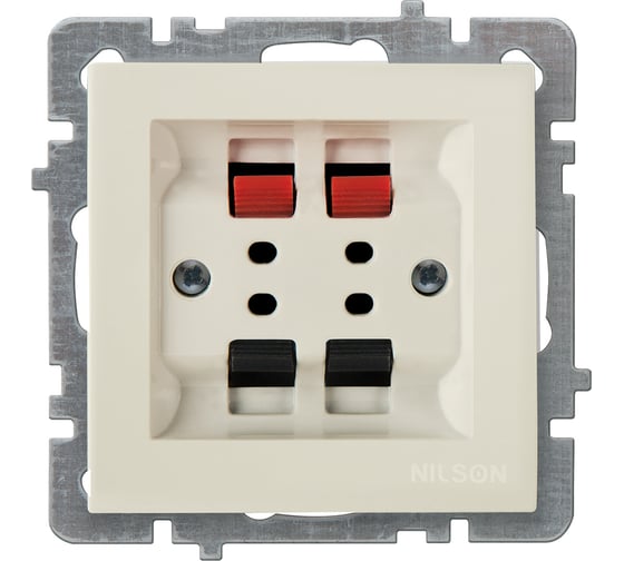 Изображение товара Механизм 2-местной аудио-розетки Nilson стерео СУ, TOURAN-ALEGRA-THOR, кремовый 24120450