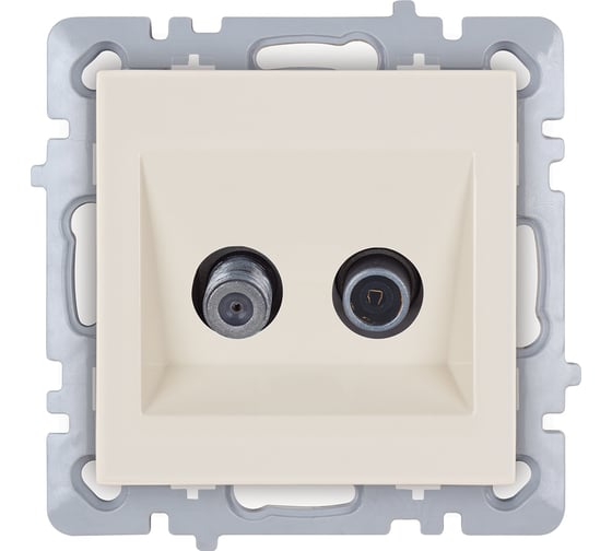 Изображение товара Механизм ТВ розетки Nilson концевая, спутниковая, СУ moda-advantage кремовый, 20122437