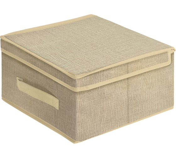 Изображение товара Коробка для хранения Leonord с ручкой, текстиль, размер 30x30x16 см 104959