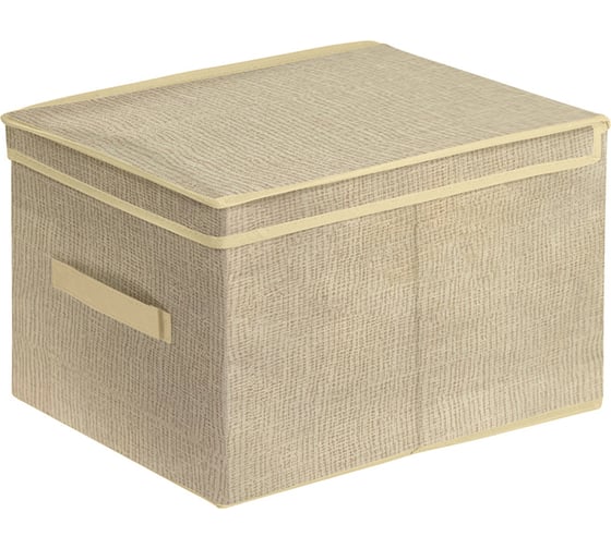 Изображение товара Коробка для хранения Leonord с ручкой, текстиль, размер 30x40x25 см 104960