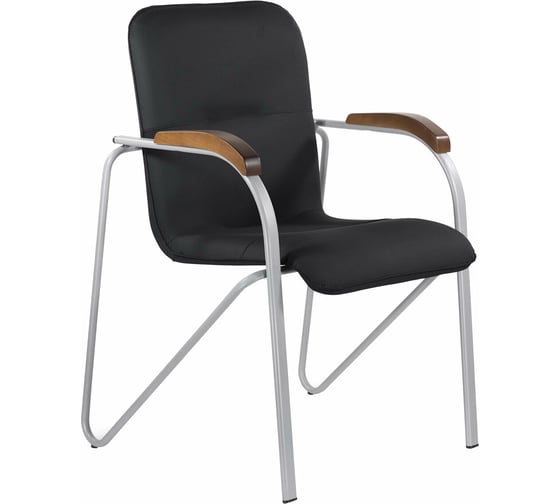 Изображение товара Кресло BRABIX Samba Cf-104, серый каркас, накладки орех, кожзам черный 532759