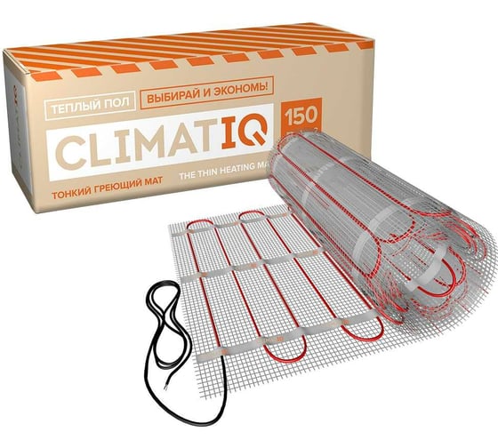 Изображение товара Тонкий самоклеящийся греющий мат для установки в слой плиточного клея IQWATT CLIMATIQ MAT для любого керамического покрытия толщиной не более 10 мм, 375 Вт - 2.5 м.кв. 206044