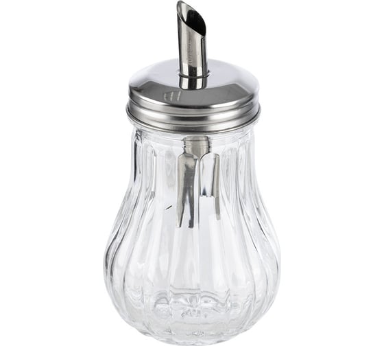 Изображение товара Сахарница Mallony 200 мл, DOLCE, стеклянная с дозатором из нержавеющей стали 103762
