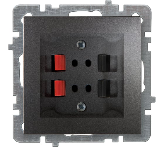 Изображение товара Механизм+накладка 2-местной аудио розетки Nilson стерео, СУ, TOURAN-ALEGRA-THOR антрацит 24160450