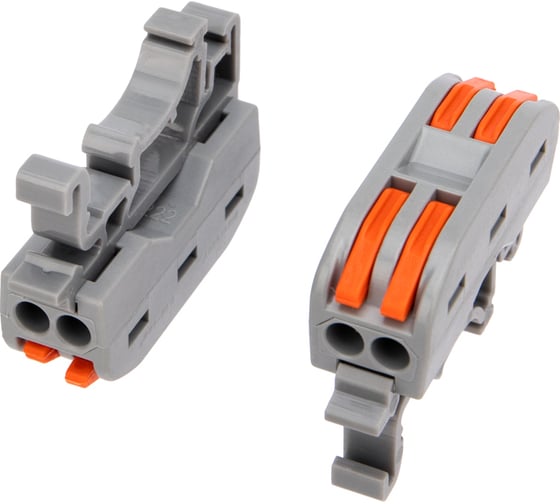 Изображение товара Проходная клемма REXANT СМК 222-422D, 2 полюса, с креплением на DIN-рейку, 0,08-4 мм2, 5 шт. 07-5239-05