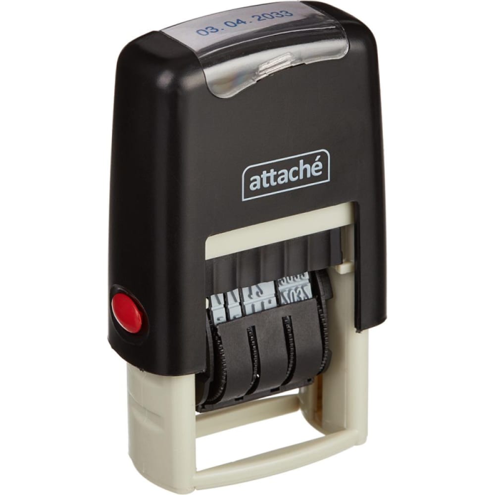 Автоматический пластиковый датер Attache, цвет черный/серый