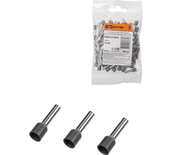 Изображение товара Наконечник-гильза TDM ELECTRIC е4012 4,0мм2 с изолированным фланцем (100шт) SQ0512-0022