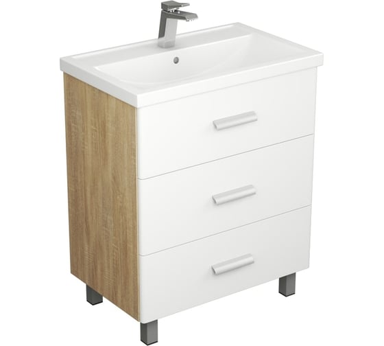 Изображение товара Тумба UNCORIA Гарда 70 под умывальник Фостер 70 см, белый/дуб сонома 57022