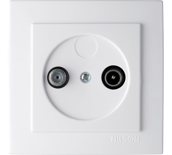 Изображение товара ТВ-розетка Nilson концевая спутниковая, СУ, TOURAN-ALEGRA-THOR, белый 24111037