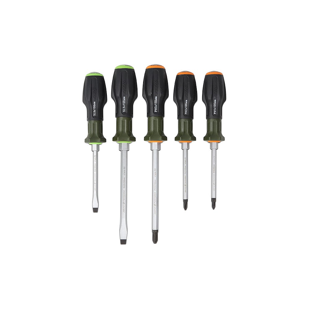 Изображение товара Набор усиленных отверток Дело Техники с трехкомпонентными рукоятками 5 шт