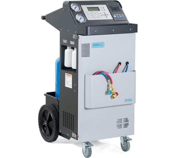 Изображение товара Установка для заправки автомобильных кондиционеров KraftWell автоматическая, фреон R-134a, 120 л/мин., внутр. ёмкость 24,6 л AC2000