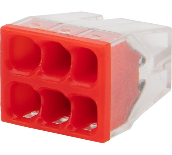 Изображение товара Экспресс-клемма REXANT СМК 2273-206, 6-проводная, 0.5-2.5 мм2, прозрачная, 100 шт. 07-3209