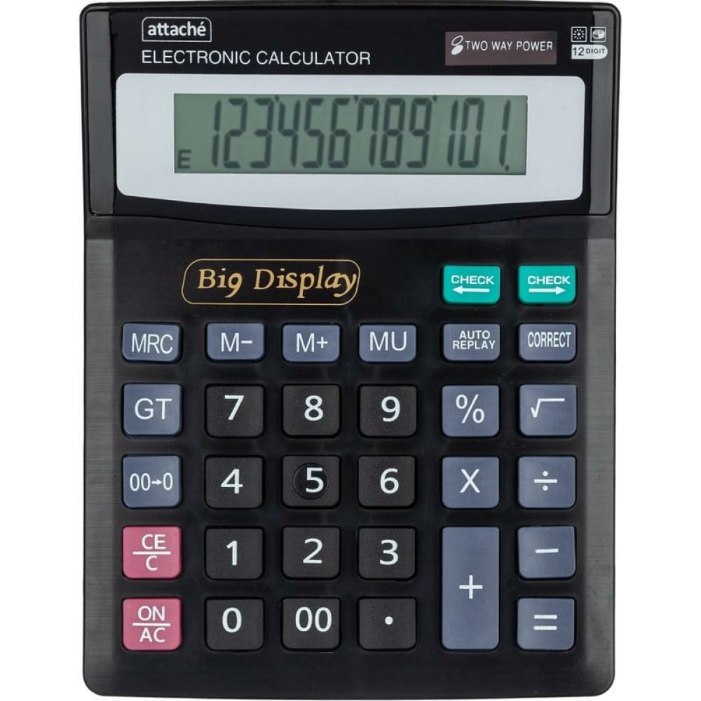 Двенадцатиразрядный настольный калькулятор Attache полноразмерный настольный калькулятор attache