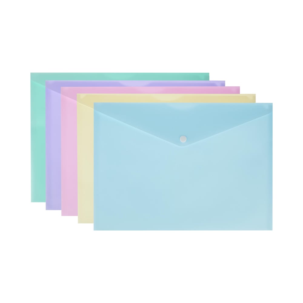 папка конверт на кнопке attache selection pastel а5 4 шт ассорти 1216783 Папка-конверт Attache