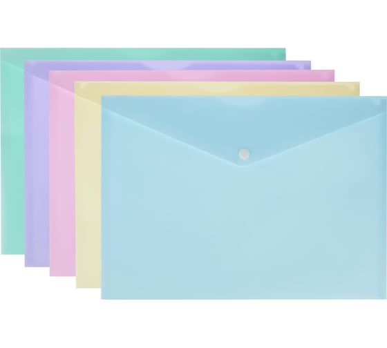 Изображение товара Папка-конверт Attache Акварель на кнопке А4 180 мкм 5 шт в упаковке 1561902