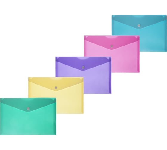 Изображение товара Папка-конверт Attache Акварель на кнопке А5 180 мкм 5 шт в упаковке 1561903