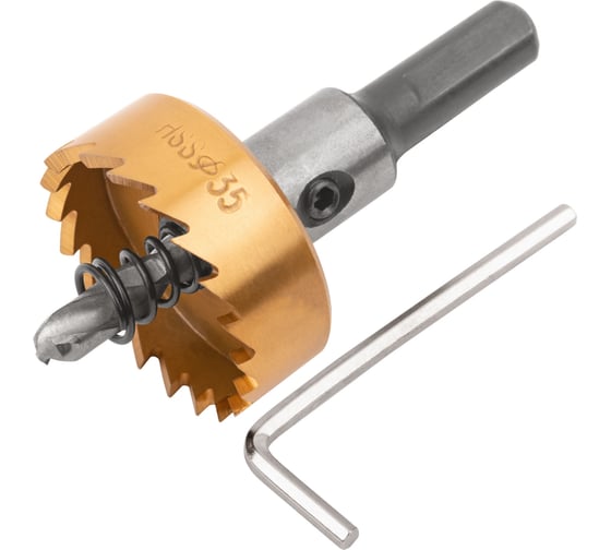 Изображение товара Коронка кольцевая по металлу 35 мм, HSS сталь, титановое покрытие FIT 36870