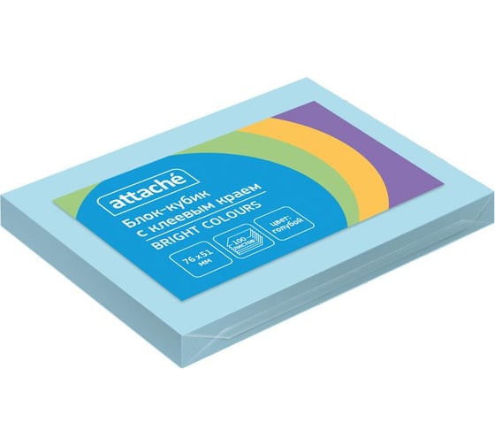 Изображение товара Стикеры Attache Bright colours 76x51 мм пастельные голубые 1 блок, 100 листов 1495397
